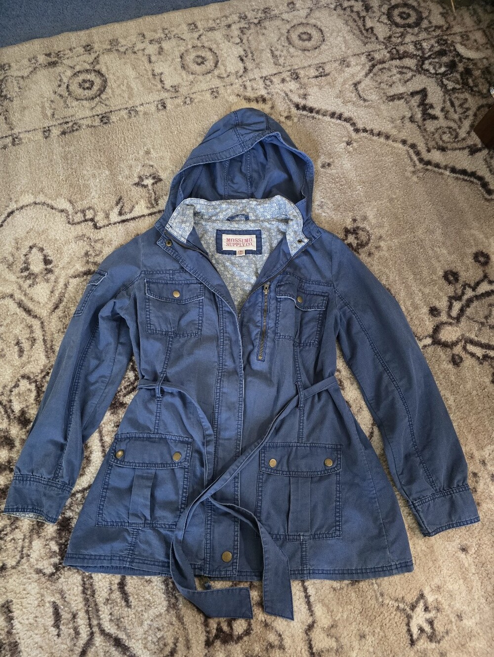 Mossimo Supply Co. Women’s Hooded Utility Jacket - Blue